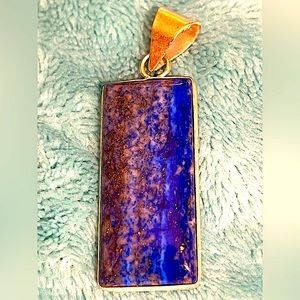 sterling silver pendant lapis lazuli India artisan